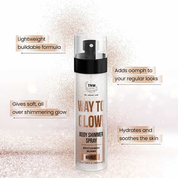 Tnw The Natural Wash Way To Glow Body Shimmer Spray | Radiance & Skin Nourishment 120Ml
