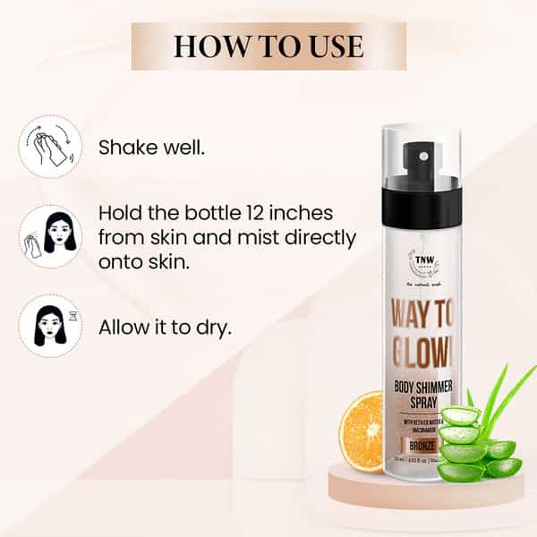Tnw The Natural Wash Way To Glow Body Shimmer Spray | Radiance & Skin Nourishment 120Ml