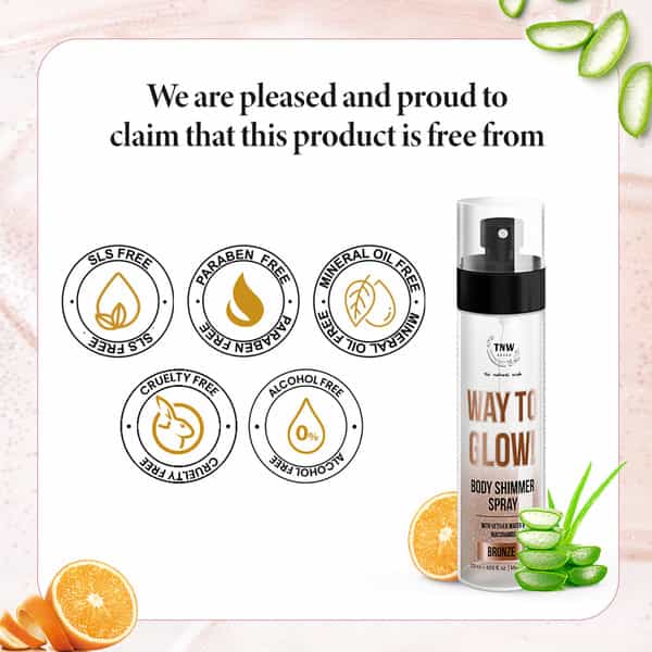 Tnw The Natural Wash Way To Glow Body Shimmer Spray | Radiance & Skin Nourishment 120Ml