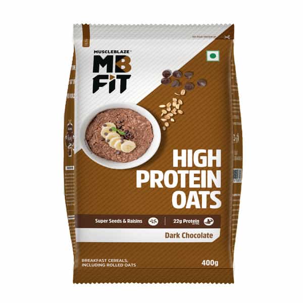 Muscleblaze Fit High Protein Oats (Dark Chocolate | 400G) | 22G Protein