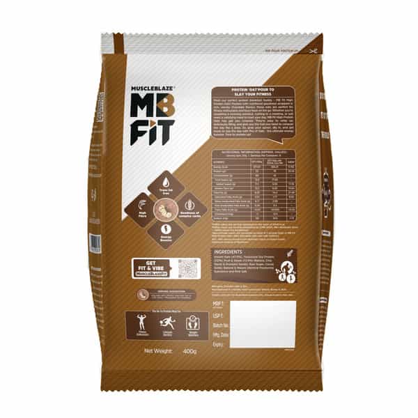 Muscleblaze Fit High Protein Oats (Dark Chocolate | 400G) | 22G Protein