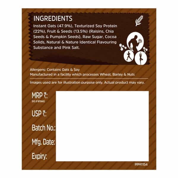 Muscleblaze Fit High Protein Oats (Dark Chocolate | 400G) | 22G Protein