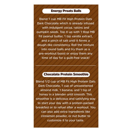 Muscleblaze Fit High Protein Oats (Dark Chocolate | 400g) | 22g Protein