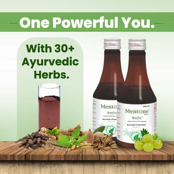 Mentone Women Ayurvedic Syrup | For Irregular Periods & Pain | Hormone Balance - 200Ml X 2 Bottles