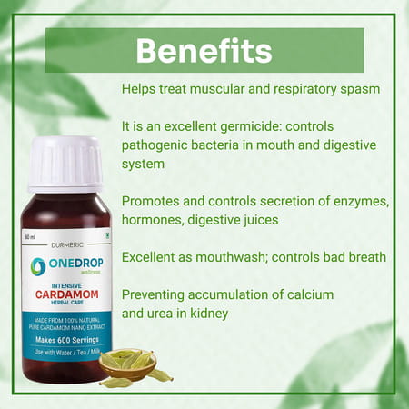 Durmeric Onedrop Intensive Cardamom Herbal Drops - 60 Ml