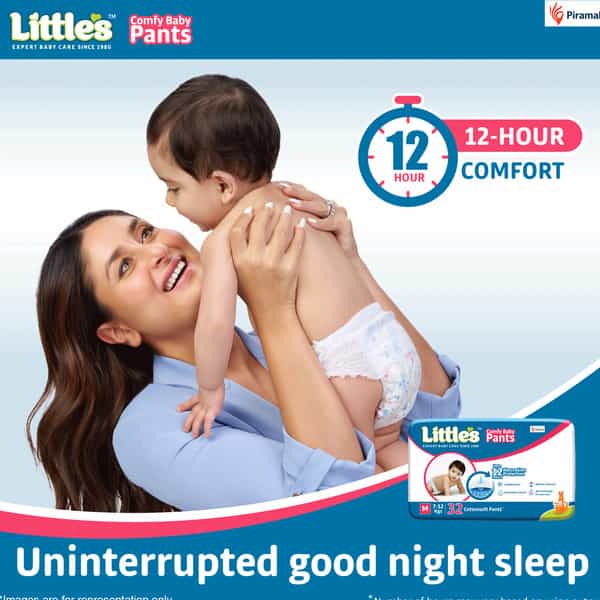 Little's Comfy Baby Pants Diapers With Wetness Indicator And 12 Hours Absorption - Medium 32 Pants
