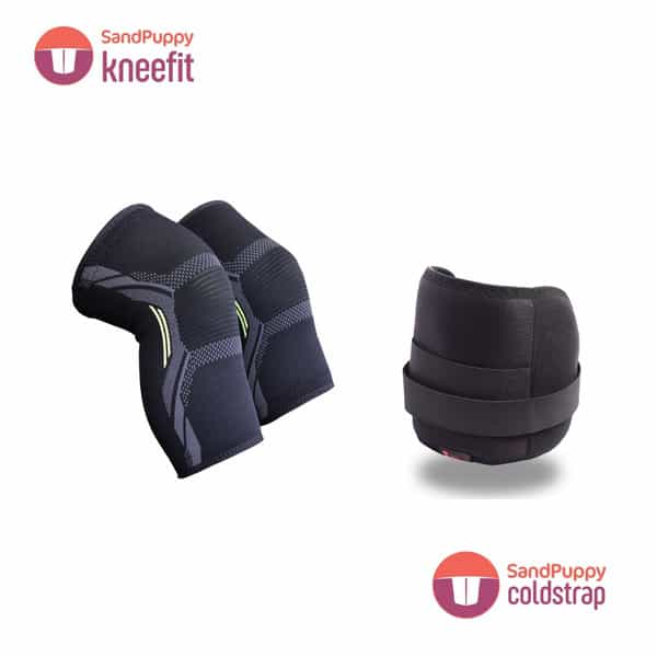 Sandpuppy Super Saver Pack: Kneefit + Coldstrap Combo- Knee Compression Sleeve And Cooling Gel Pack