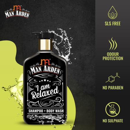 Man Arden I Am Relaxed Shampoo +Body Wash No Sulphate No Paraben 250 Ml
