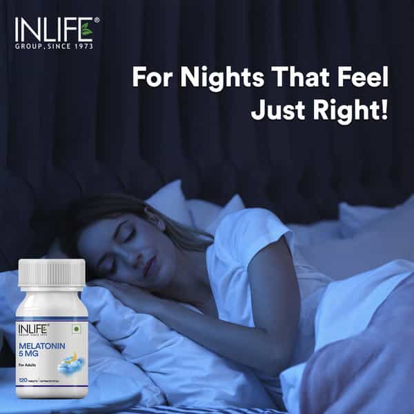 Inlife Melatonin 5Mg Tablets | Promotes Sleep And Relaxation |For Men And Women - 120 Tablets