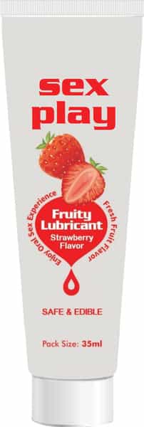 Sex Play Fruity Lubricant - Edible Strawberry Flavor Lube (For Oral Sex) (35 Ml)