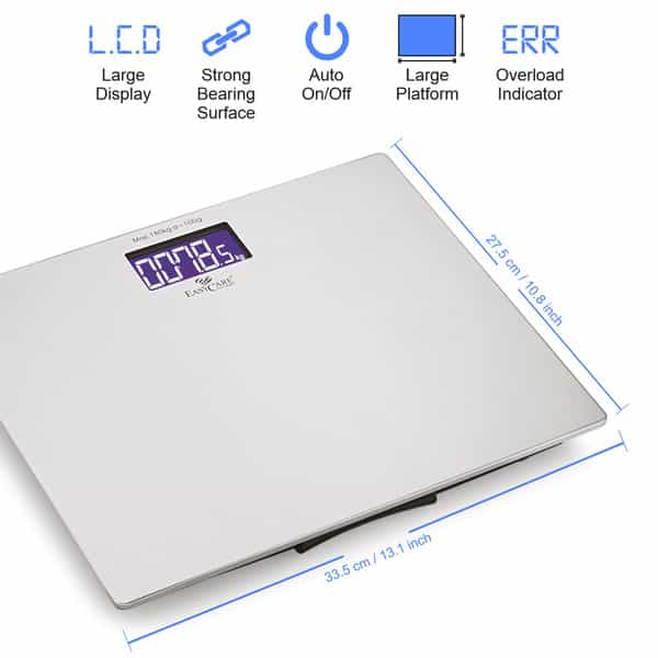 Easycare Capacity 180Kgs Stainless Steel Electronic Weighing Scale With High Precision Induction
