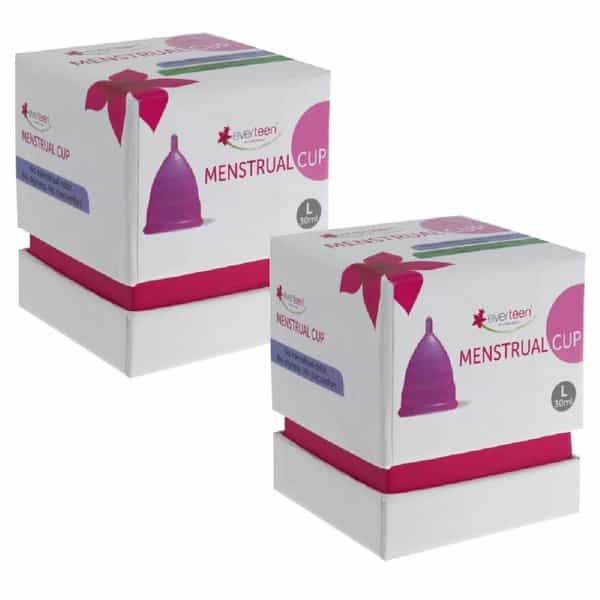 Everteen Large Menstrual Cup For Periods In Women - 2 Packs (30Ml Capacity Each)