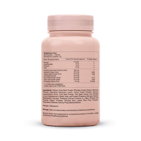 High Fiber Supplement - Supports Normal Detoxification & Better Digestive Health - 60 Capsules