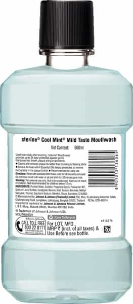 Listerine Mouthwash Coolmint Mild 500Ml