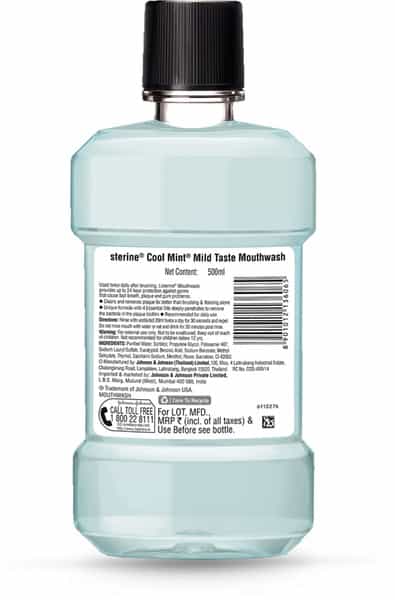 Listerine Mouthwash Coolmint Mild 500Ml
