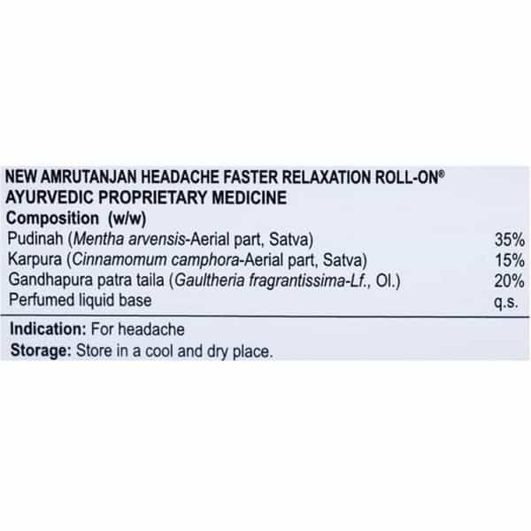New Amrutanjan Faster Relaxation Headache Roll-On Bottle Of 10 Ml
