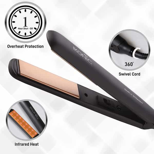 Ikonic Simply Straight Hair Straightener (Black)