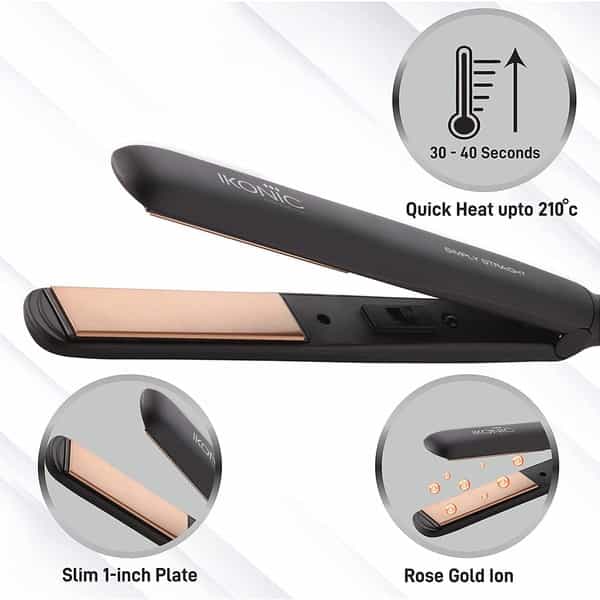 Ikonic Simply Straight Hair Straightener (Black)