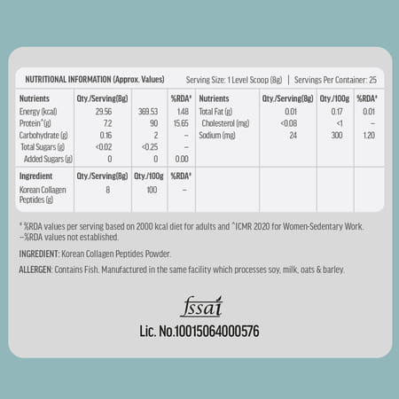 Hk Vitals Korean Marine Collagen (200g) | Unflavoured | Skin | Hair & Nail Support