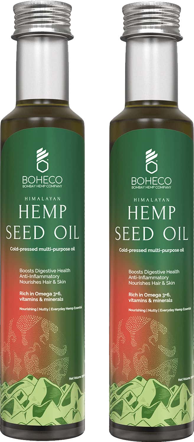Boheco Himalayan Hemp Seed Oil - Cold Pressed Multipurpose Oil - 2*250 Ml