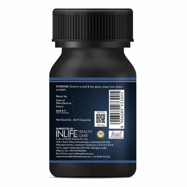 Inlife Biotin Supplement For Hair | Sesbania Bamboo Shoot Bhringraj Zinc Vit C | Unisex | Veg - 60N