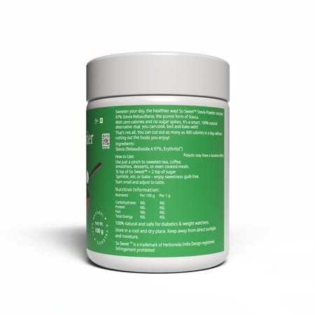 So Sweet Stevia Powder Sugar Free Zero Calorie Sweetener (100G)