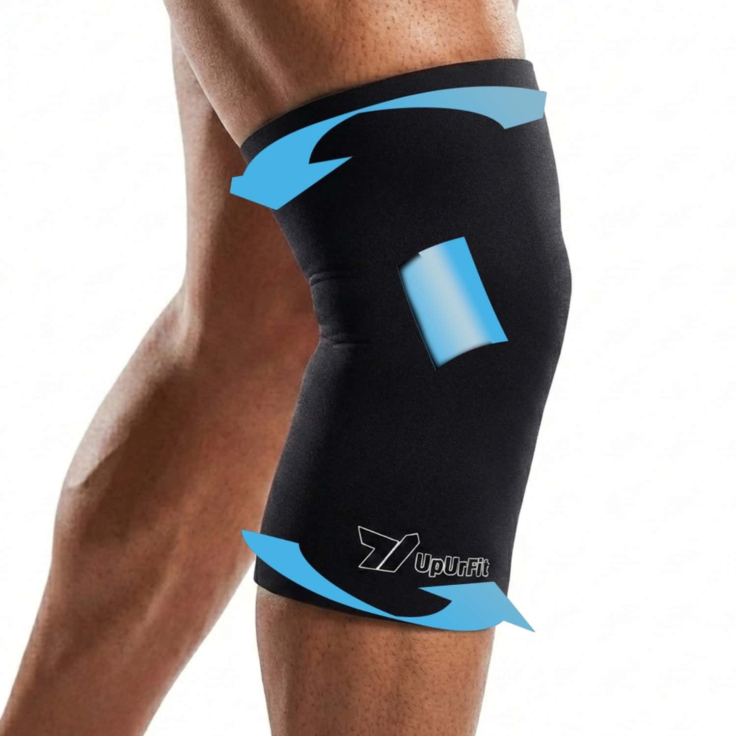 Upurfit Hot & Cold Compression Sleeve For Knees And Thighs | 360 Wearable Ice Pack For Pain Relief
