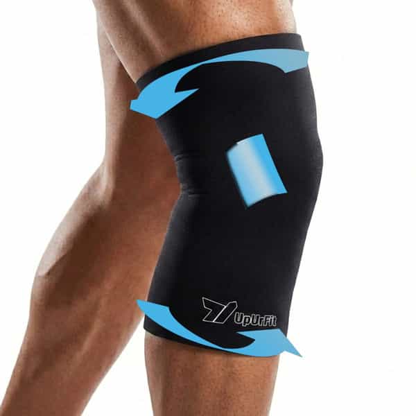 Upurfit Hot & Cold Compression Sleeve For Knees And Thighs | 360 Wearable Ice Pack For Pain Relief