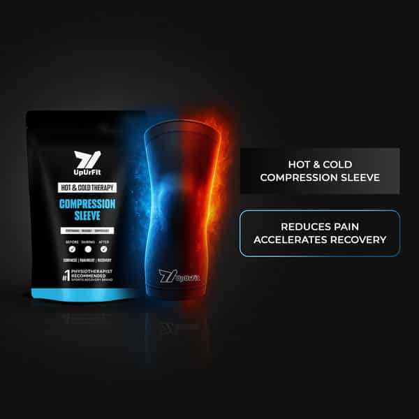 Upurfit Hot & Cold Compression Sleeve For Knees And Thighs | 360 Wearable Ice Pack For Pain Relief