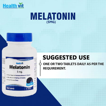 Healthvit Melatonin 5mg Helps You Fall Asleep - 60 Tablets