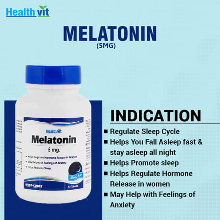 Healthvit Melatonin 5mg Helps You Fall Asleep - 60 Tablets