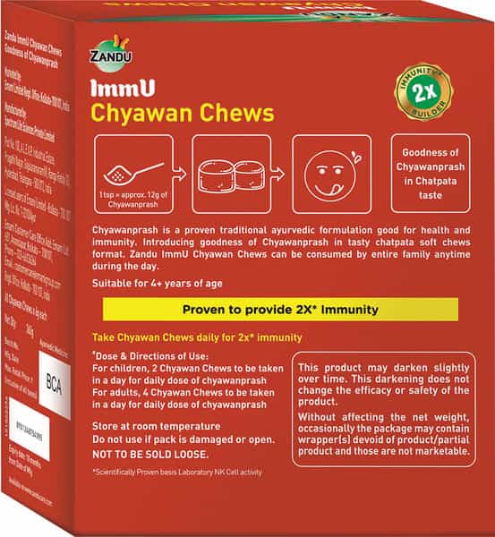 Zandu Immu Chyawan Chews- Goodness Of Chyawanprash (60 Soft Chews)