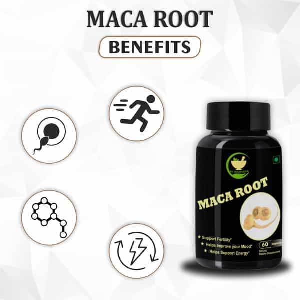 Fij Ayurveda Maca Root Extract Dietary Supplement For Stamina & Libido Booster - 60 Capsules