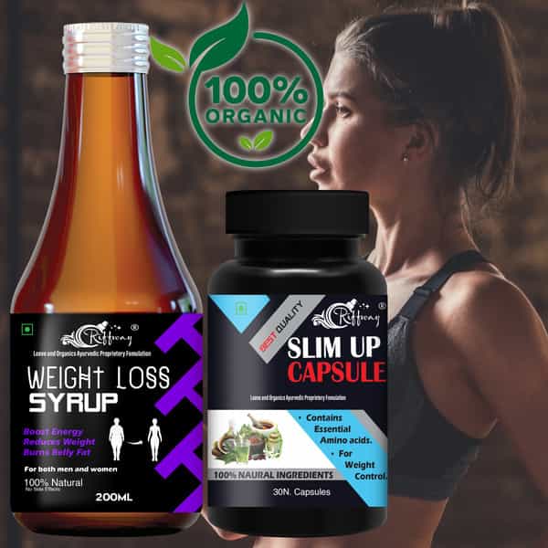 Weight Loss Syrup & Slim Up Capsules - 100% Ayurvedic (200Ml+30Capsules)