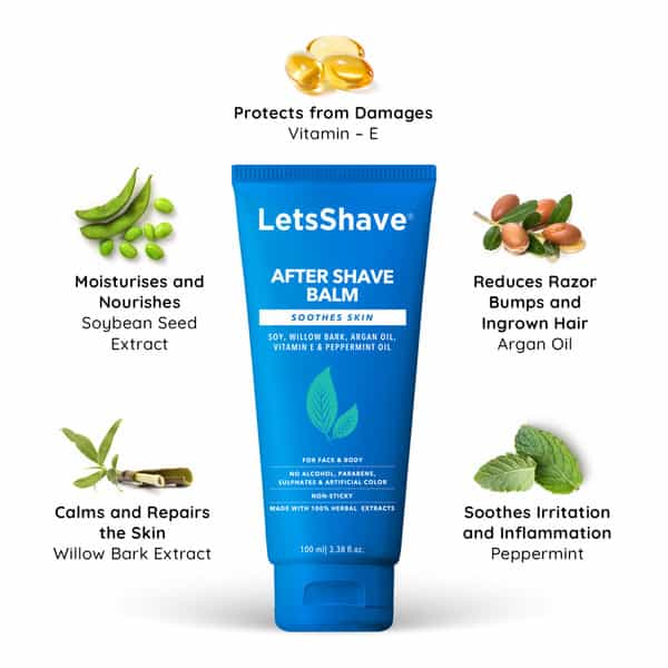 Letsshave Balls Trimmer With Shaving Razor And After Shave Balm100ml Combo For Men