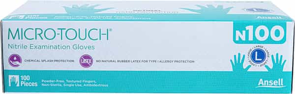 Ansell Micro Touch Nitrile N100 Multipurpose Examination Glove - Large