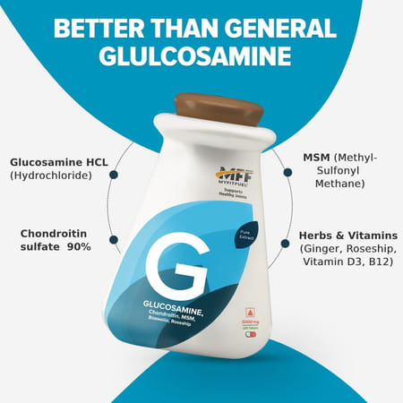 Myfitfuel Glucosamine With Chondroitin Sulfate | Msm & Hyaluronic Acid | (3000Mg) | 120 Tablets