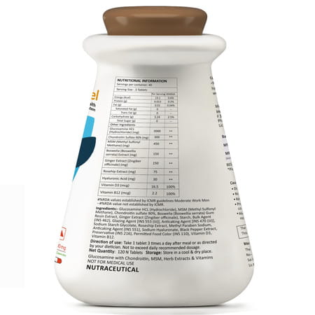 Myfitfuel Glucosamine With Chondroitin Sulfate | Msm & Hyaluronic Acid | (3000mg) | 120 Tablets