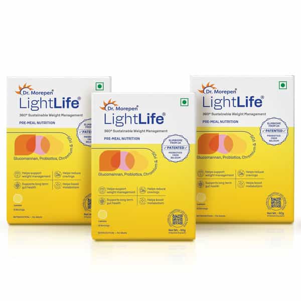 Dr. Morepen Lightlife Pre Meal Nutrition | Weight Management | Lemon | Sachet | 30 No's