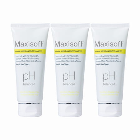 Maxisoft Herbal Anti-Dandruff Shampoo | For All Skin Types | Tube | 100 Ml | Pack Of 3
