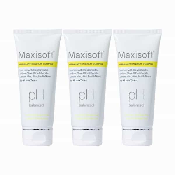 Maxisoft Herbal Anti-Dandruff Shampoo | For All Skin Types | Tube | 100 Ml | Pack Of 3