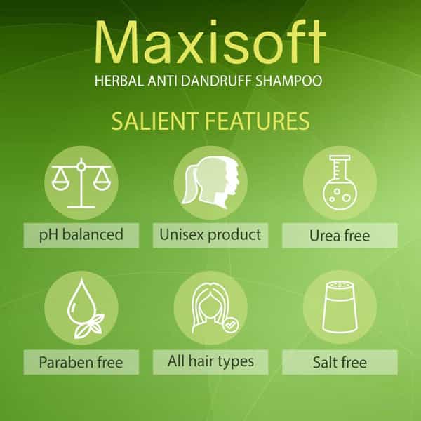 Maxisoft Herbal Anti-Dandruff Shampoo | For All Skin Types | Tube | 100 Ml | Pack Of 3