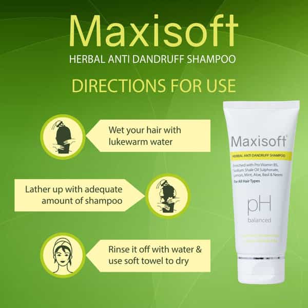 Maxisoft Herbal Anti-Dandruff Shampoo | For All Skin Types | Tube | 100 Ml | Pack Of 3