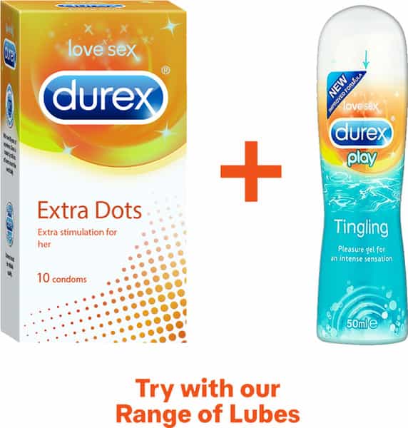 Durex Condoms Extra Dots - 10 Pieces - (Buy 2 Get 1 Free)