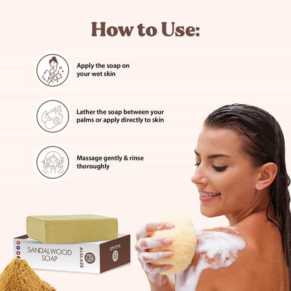 Alglaze Sandalwood Soap With Shea Butter & Jojoba Oil | 100G