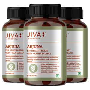 Jiva Arjuna Tablets|promotes Heart Health|maintain Cholestrol Level - 120 Tabs (pack Of 3)