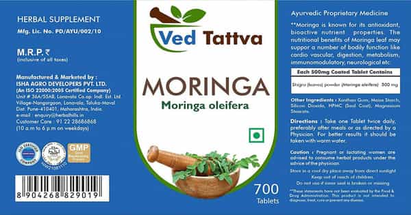 Ved Tattva Moringa 700 Tablets (Pack Of 4)