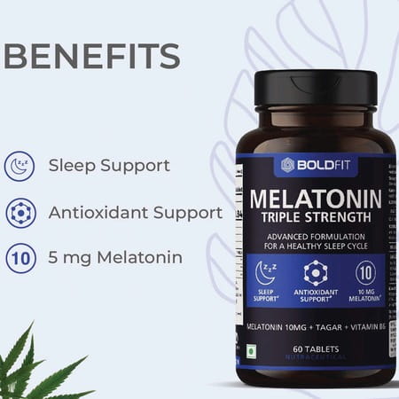 Boldfit Melatonin 10mg For Men & Women - 60 Veg Tablets