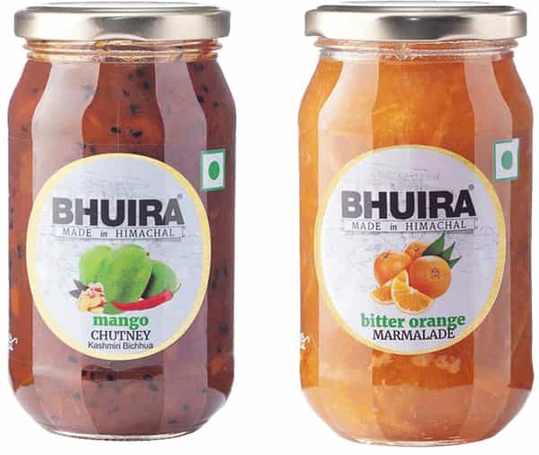 Bhuira All Natural Bitter Orange Marmalade - 240 Gm & Kashmiri Mango Bichhua Chutney|230G|Pack Of 2