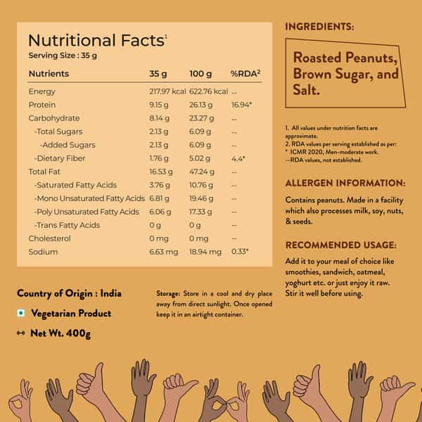 Nutrabay Foods Original Peanut Butter (Crunchy) - 400G